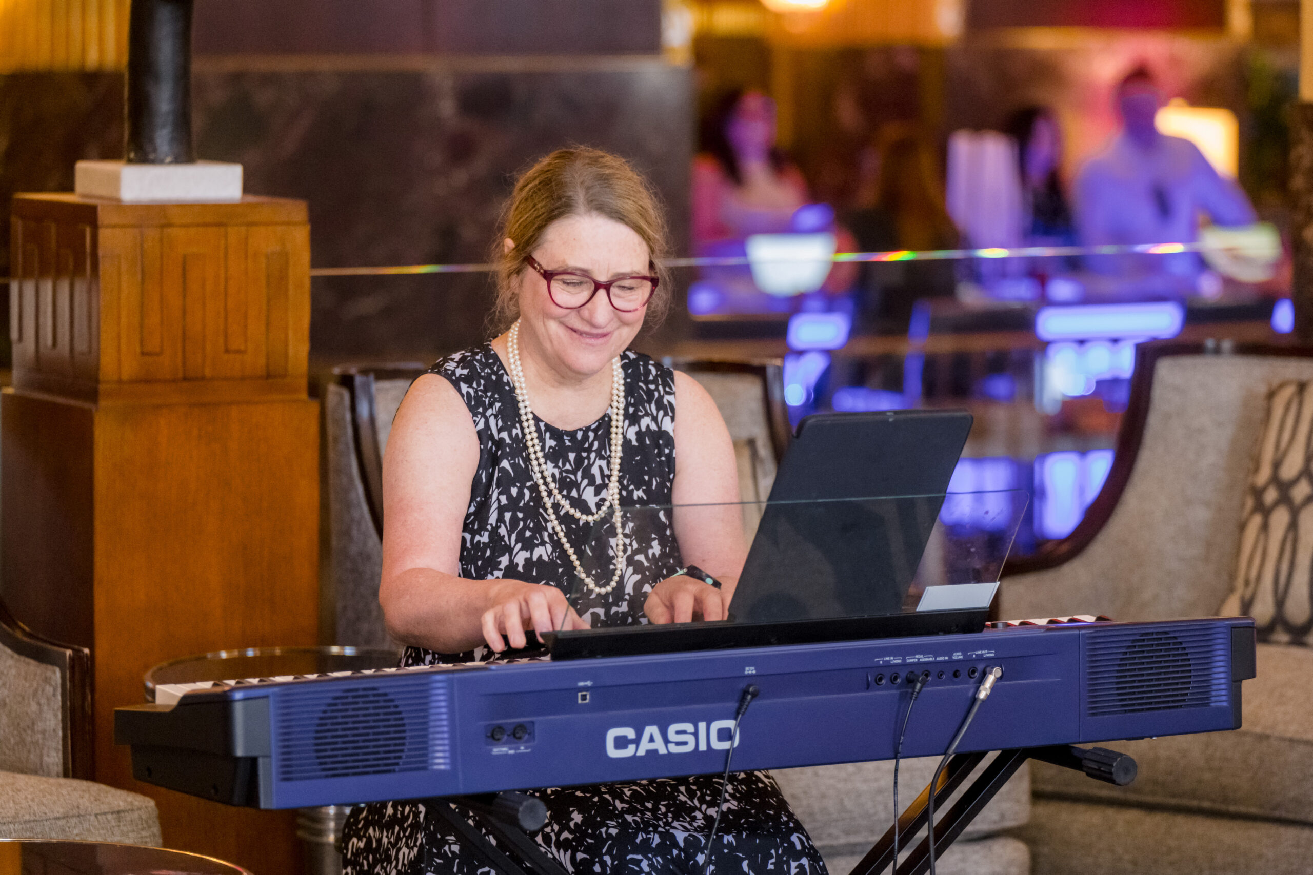 Jenny with piano, violin and ukulele